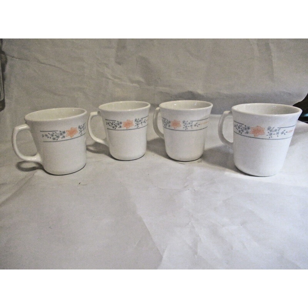 Corelle Corningware  APRICOT GROVE  Set of 4 Mug mugs Cups Retired Discontinued